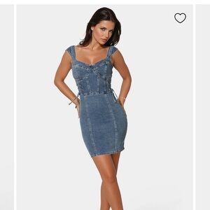 bebe Denim Corset Mini Dress